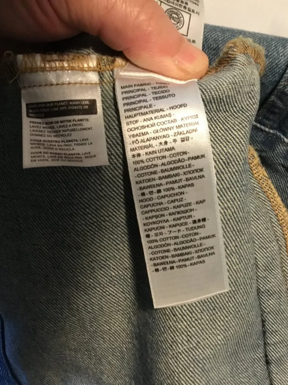 NWT Levis Trucker Gray Sweatshirt Hoodie & Sleeves Denim Snap Front Jacket XL - Picture 11 of 11